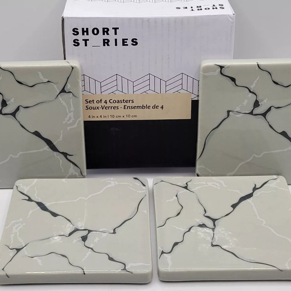 Short Stories Stoneware Set of 4 Coasters